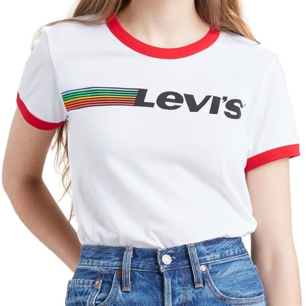 🎄NWT Levi's Perfect Ringer Retro Logo T-shirt